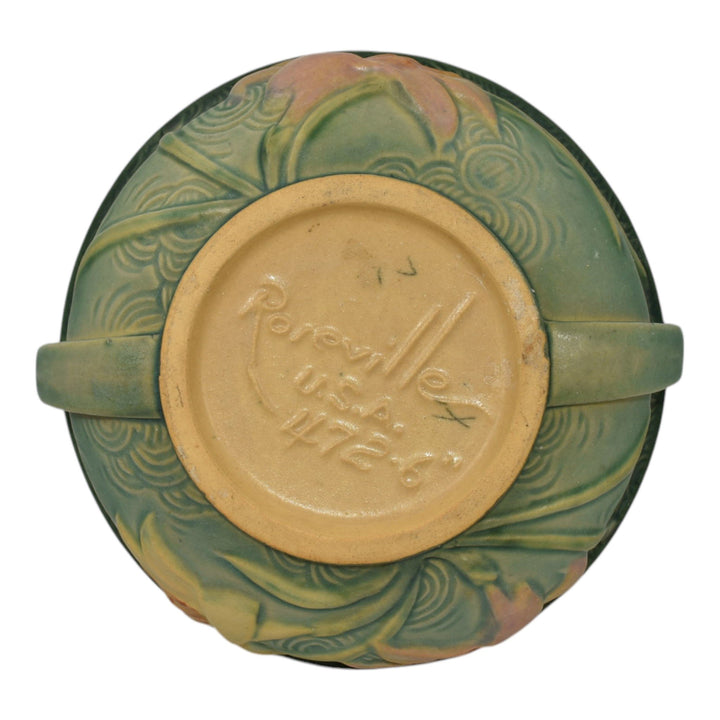 Roseville Zephyr Lily Green 1946 Mid Century Modern Pottery Ceramic Bowl 472-6 - Just Art Pottery