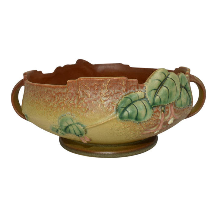 Roseville Fuchsia Brown 1938 Vintage Art Pottery Ceramic Console Bowl 350-8 - Just Art Pottery