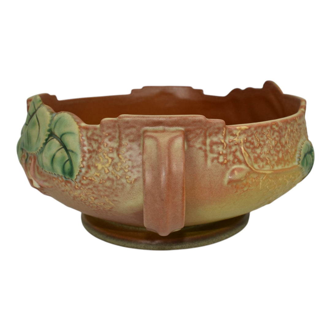 Roseville Fuchsia Brown 1938 Vintage Art Pottery Ceramic Console Bowl 350-8 - Just Art Pottery