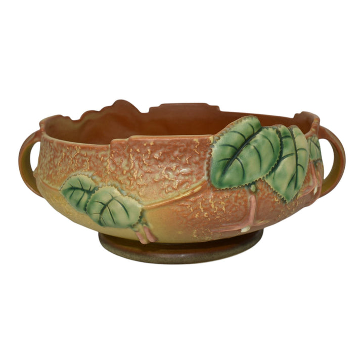 Roseville Fuchsia Brown 1938 Vintage Art Pottery Ceramic Console Bowl 350-8 - Just Art Pottery
