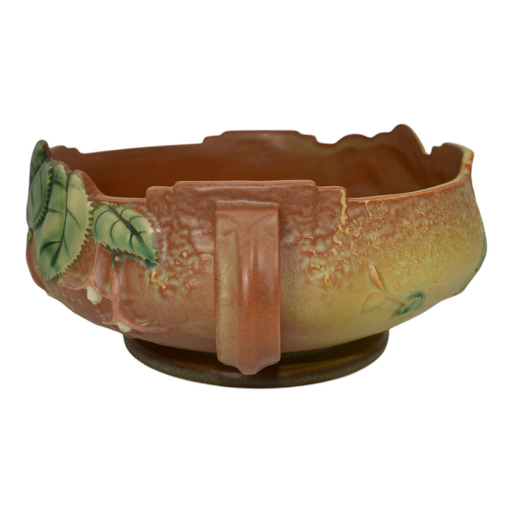Roseville Fuchsia Brown 1938 Vintage Art Pottery Ceramic Console Bowl 350-8 - Just Art Pottery