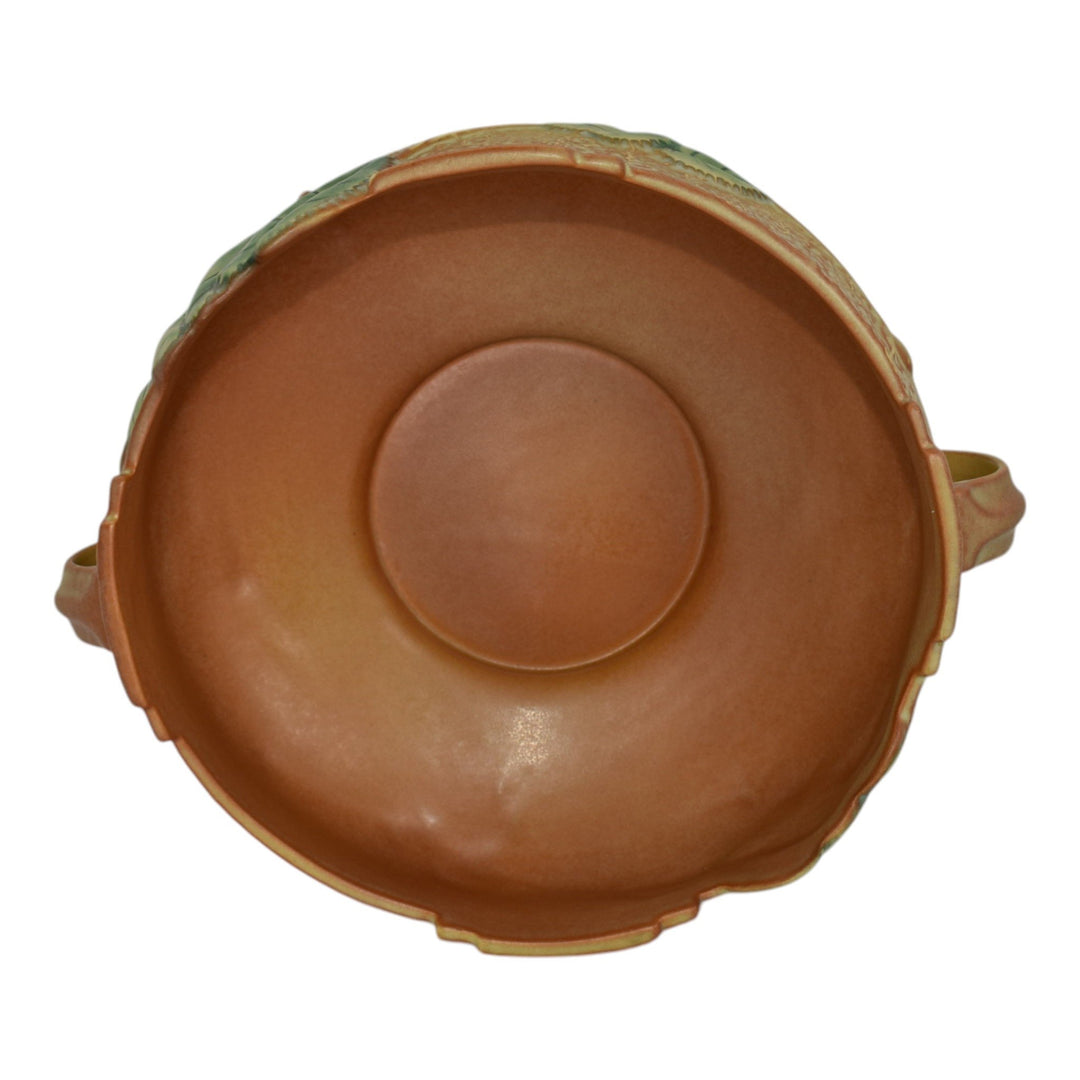 Roseville Fuchsia Brown 1938 Vintage Art Pottery Ceramic Console Bowl 350-8 - Just Art Pottery
