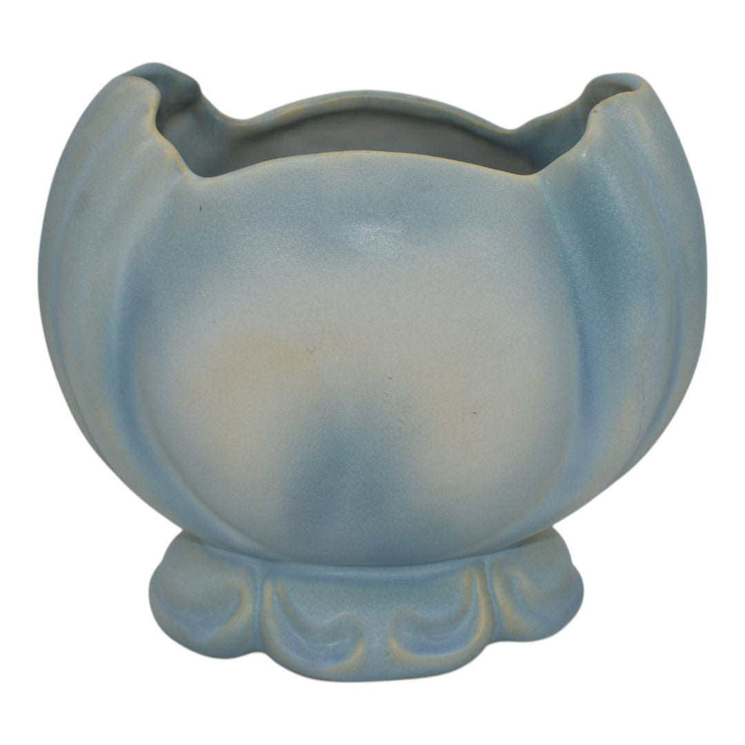 Weller Senic Vintage Art Pottery Blue Ceramic Pillow Vase - Just Art Pottery