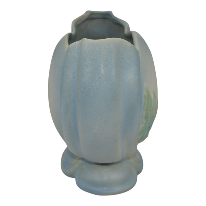 Weller Senic Vintage Art Pottery Blue Ceramic Pillow Vase - Just Art Pottery