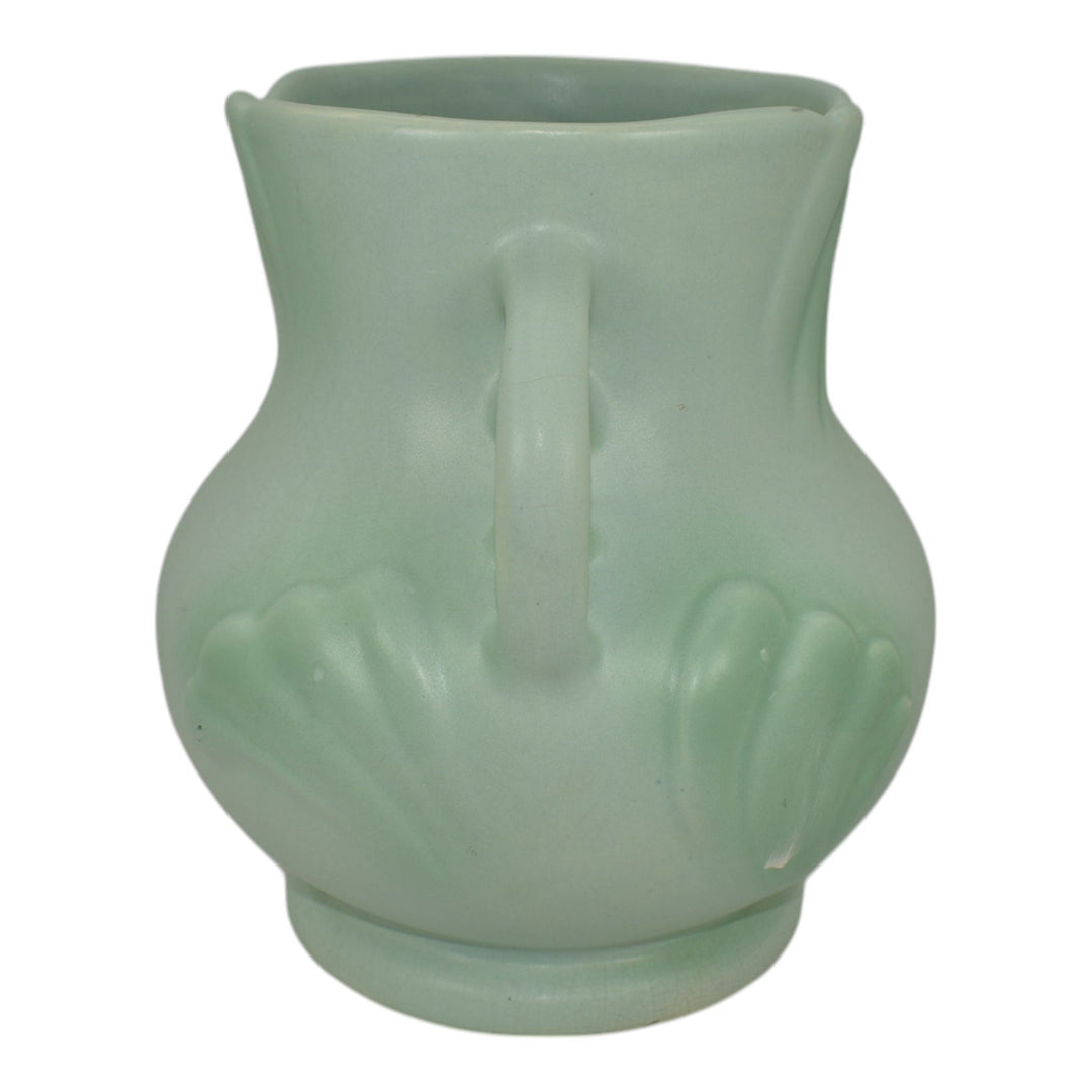 Weller Pastel 1930s Vintage Pottery Green Ceramic Vase - Just Art Pottery