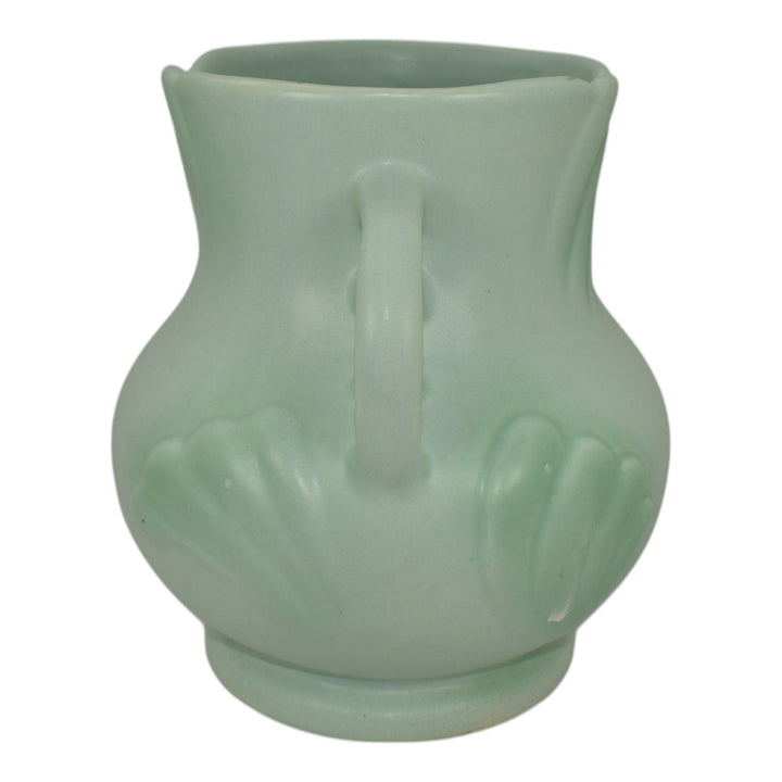 Weller Pastel 1930s Vintage Pottery Green Ceramic Vase - Just Art Pottery