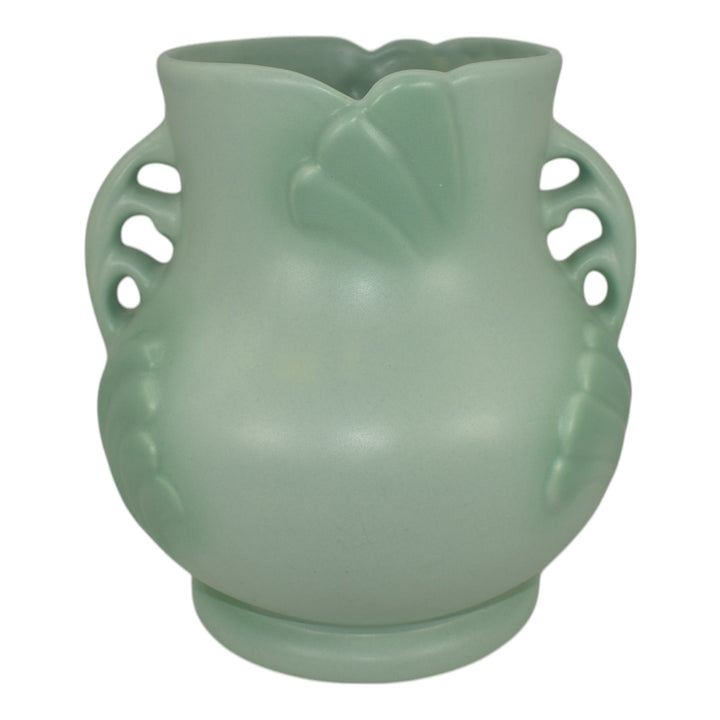 Weller Pastel 1930s Vintage Art Pottery Green Large Ceramic Vase - Just Art Pottery