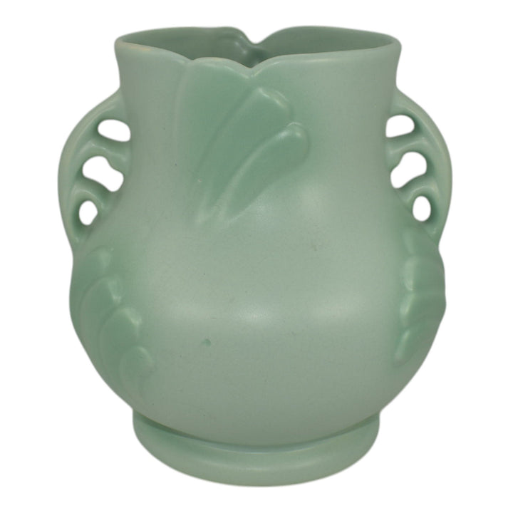 Weller Pastel 1930s Vintage Art Pottery Green Large Ceramic Vase - Just Art Pottery