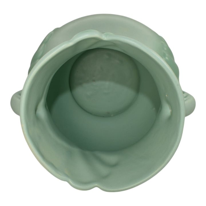 Weller Pastel 1930s Vintage Art Pottery Green Large Ceramic Vase - Just Art Pottery