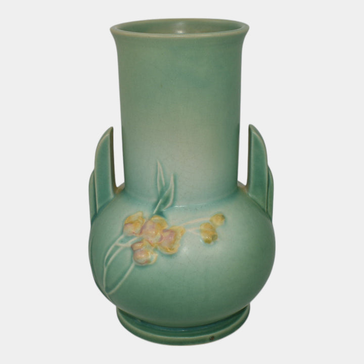 Roseville Ixia Green 1937 Vintage Art Deco Pottery Ceramic Flower Vase 857-8