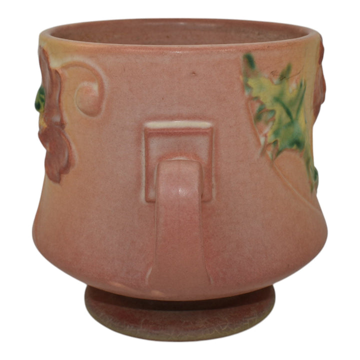 Roseville Poppy Pink 1938 Vintage Art Pottery Ceramic Flower Pot Planter 643-5