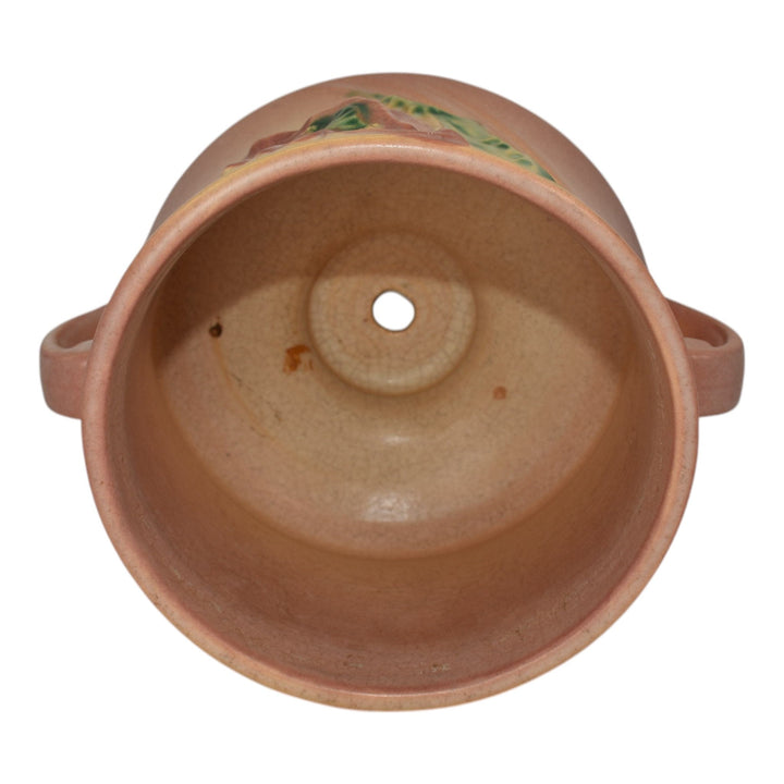 Roseville Poppy Pink 1938 Vintage Art Pottery Ceramic Flower Pot Planter 643-5
