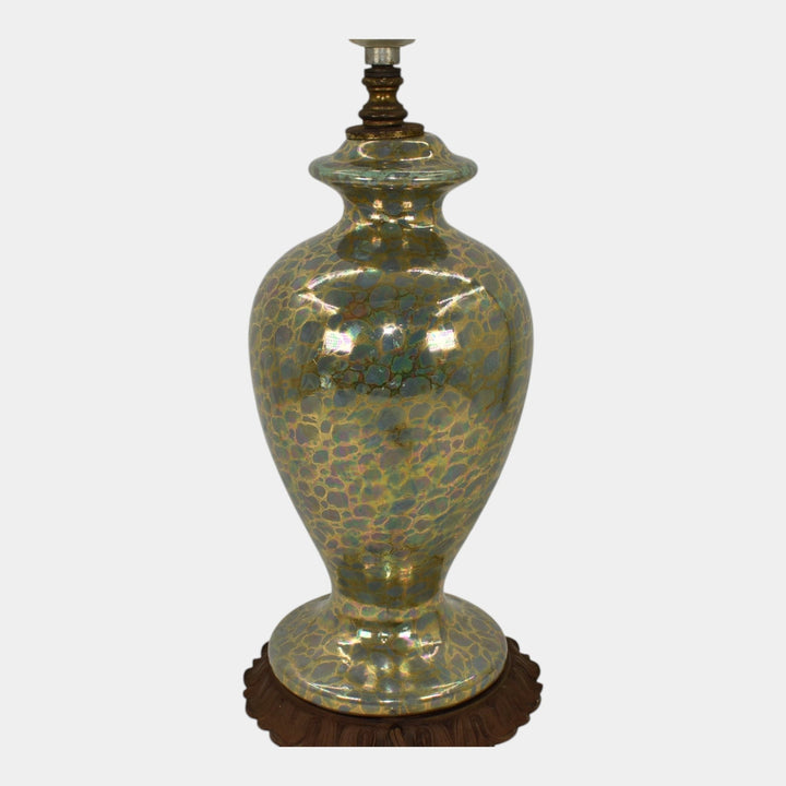 Camark 1920s Vintage Art Deco Pottery Metallic Gold Luster Lamp 1224 - Just Art Pottery