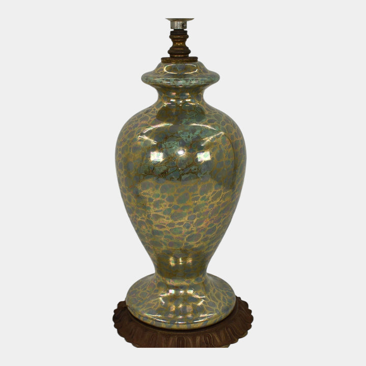 Camark 1920s Vintage Art Deco Pottery Metallic Gold Luster Lamp 1224 - Just Art Pottery