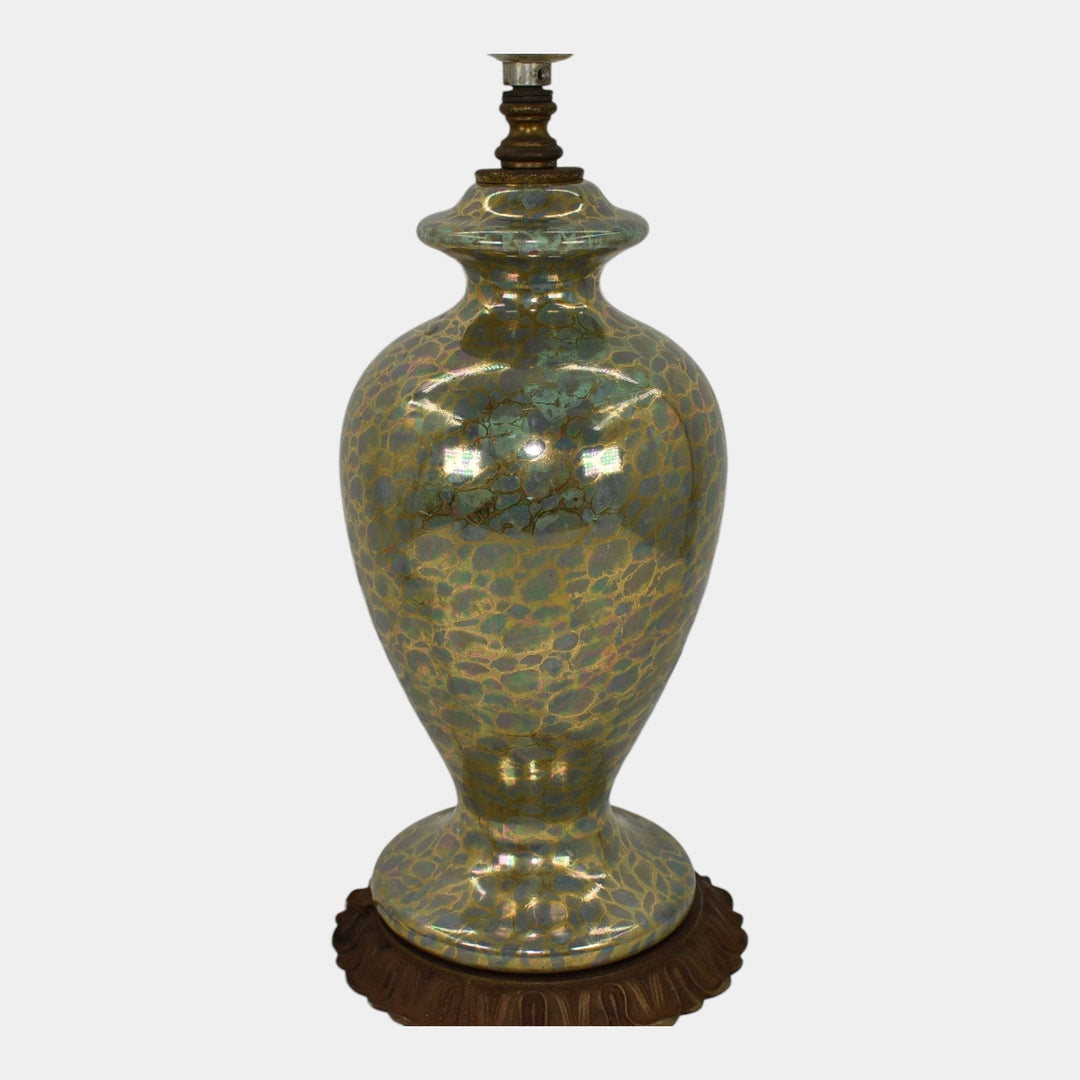 Camark 1920s Vintage Art Deco Pottery Metallic Gold Luster Lamp 1224 - Just Art Pottery