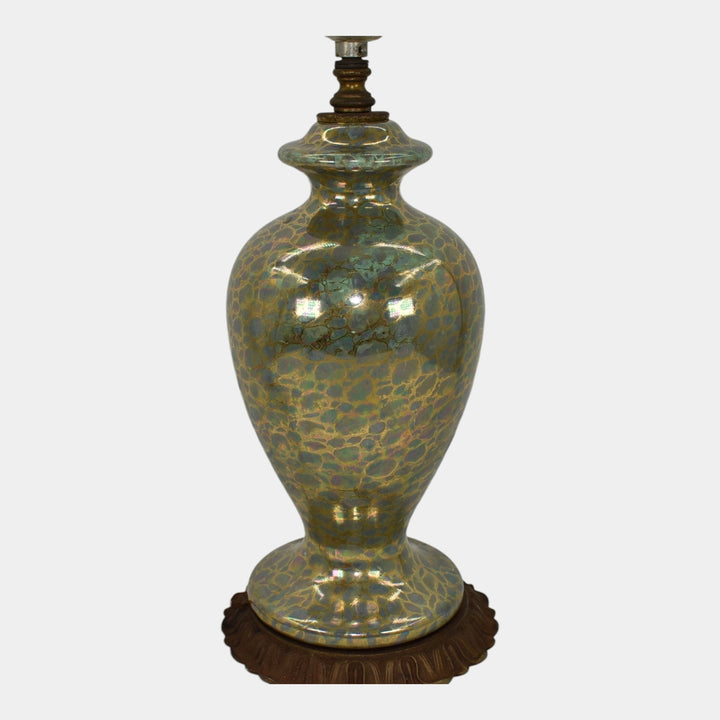 Camark 1920s Vintage Art Deco Pottery Metallic Gold Luster Lamp 1224 - Just Art Pottery