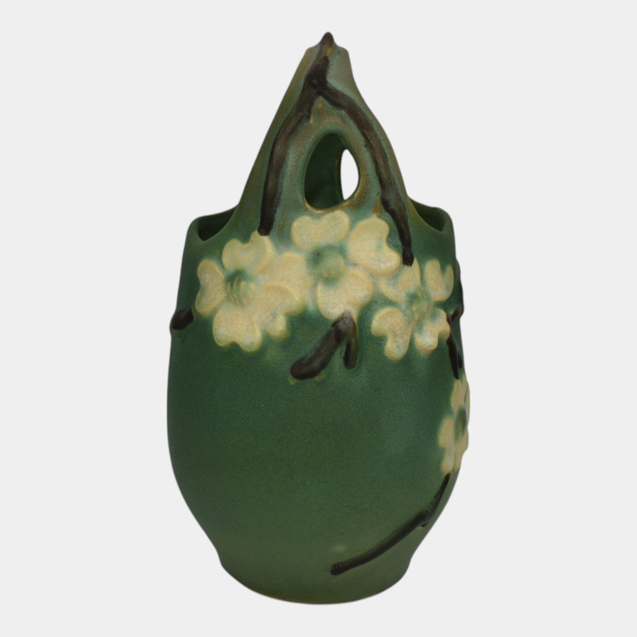 Roseville Dogwood Smooth Green 1920 Vintage Art Pottery Ceramic
