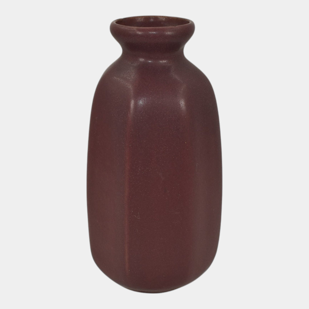 Van Briggle 1920 Arts And Crafts Pottery Mulberry Hexagon Ceramic Vase 613 - Just Art Pottery
