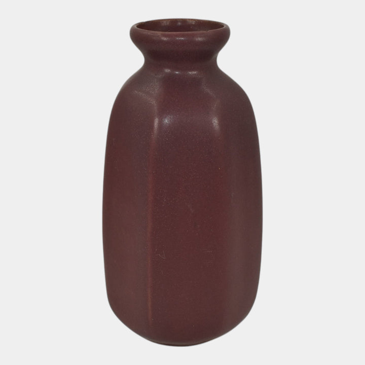 Van Briggle 1920 Arts And Crafts Pottery Mulberry Hexagon Ceramic Vase 613 - Just Art Pottery