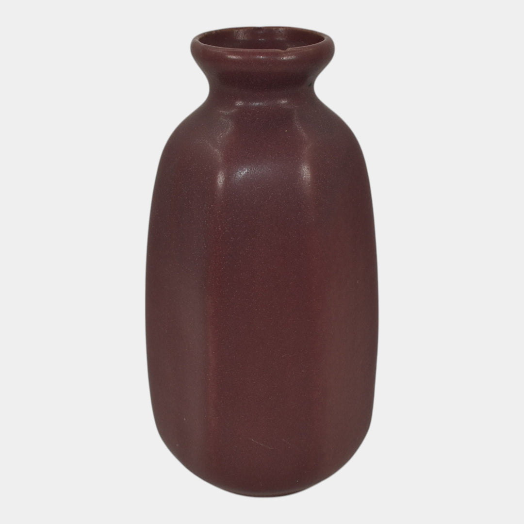 Van Briggle 1920 Arts And Crafts Pottery Mulberry Hexagon Ceramic Vase 613 - Just Art Pottery