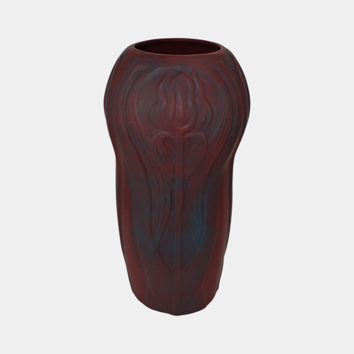 Van Briggle 1940s Art Pottery Large Mulberry Iris Ceramic Vase 128 - Just Art Pottery