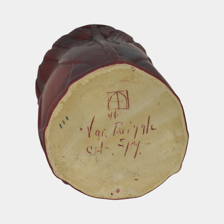 Van Briggle 1940s Art Pottery Large Mulberry Iris Ceramic Vase 128 - Just Art Pottery