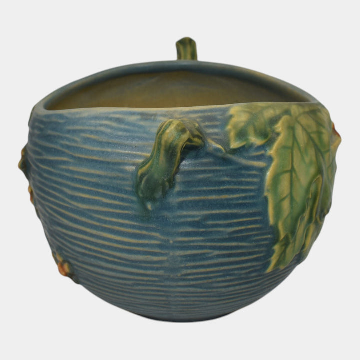 Roseville Bushberry Blue 1941 Vintage Art Pottery Ceramic Bowl 411-4