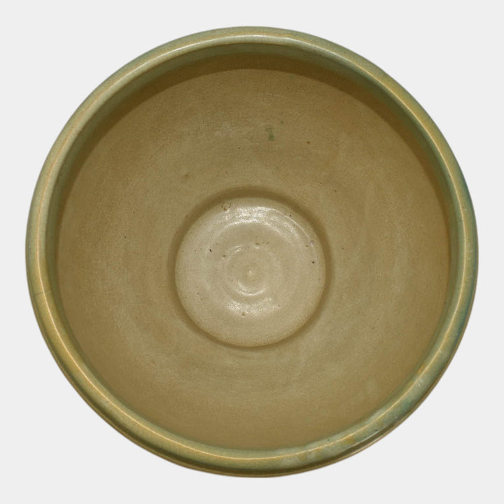 McCoy 1930s Art Pottery Blended Matte Glaze Bell Flower Jardiniere And Pedestal - Just Art Pottery
