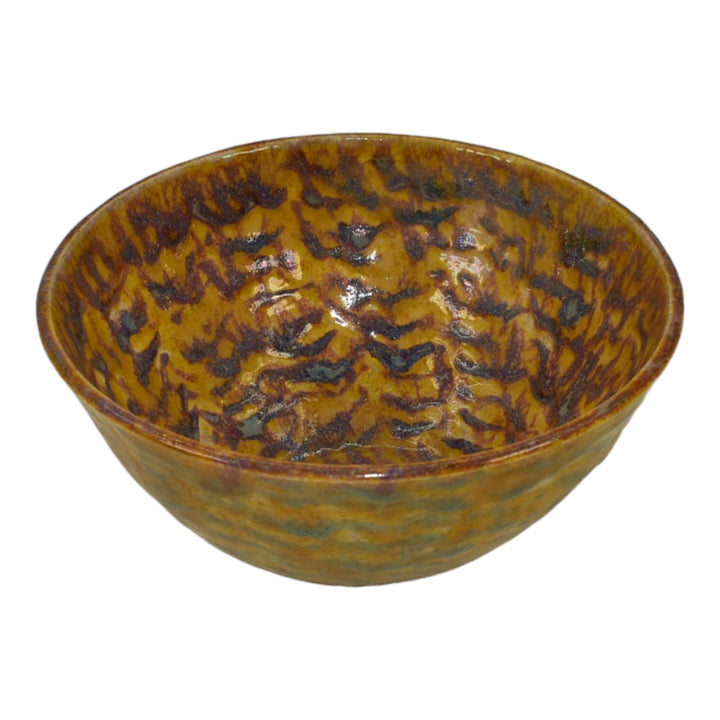 Paul Katrich Studio Pottery Golden Yellow Luster Ceramic Bowl 517 - Just Art Pottery