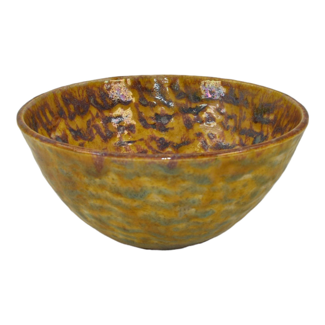 Paul Katrich Studio Pottery Golden Yellow Luster Ceramic Bowl 517 - Just Art Pottery