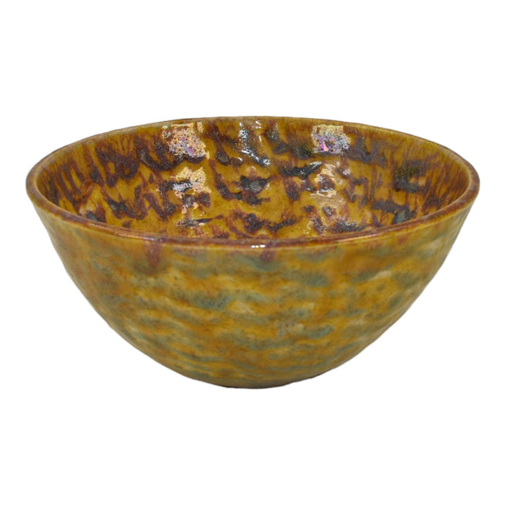 Paul Katrich Studio Pottery Golden Yellow Luster Ceramic Bowl 517 - Just Art Pottery