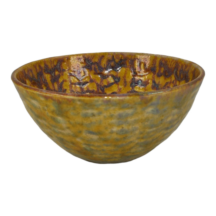 Paul Katrich Studio Pottery Golden Yellow Luster Ceramic Bowl 517 - Just Art Pottery