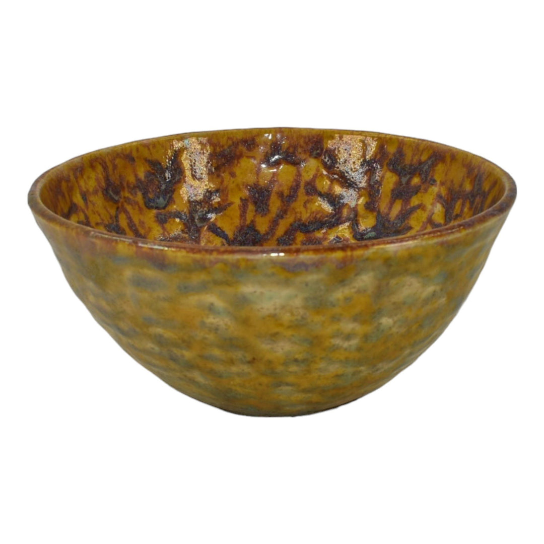 Paul Katrich Studio Pottery Golden Yellow Luster Ceramic Bowl 517 - Just Art Pottery