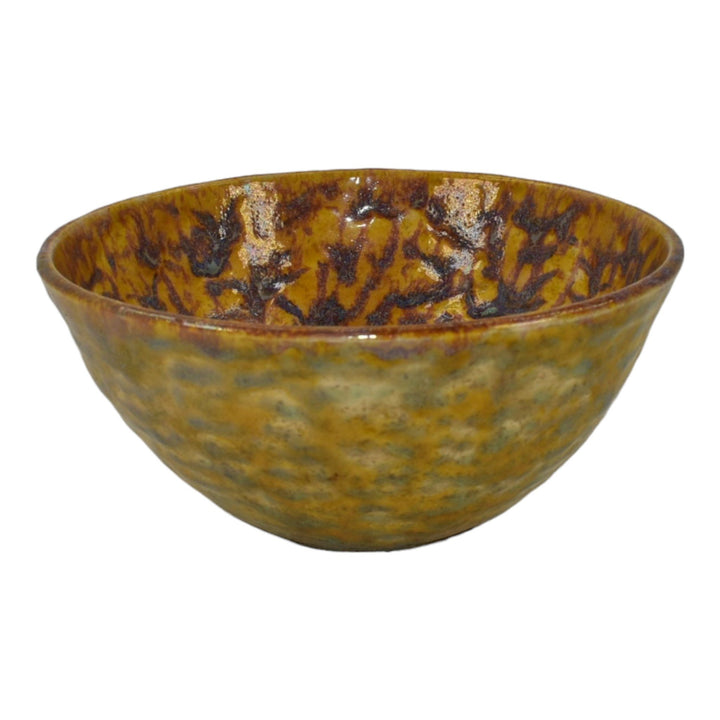 Paul Katrich Studio Pottery Golden Yellow Luster Ceramic Bowl 517 - Just Art Pottery