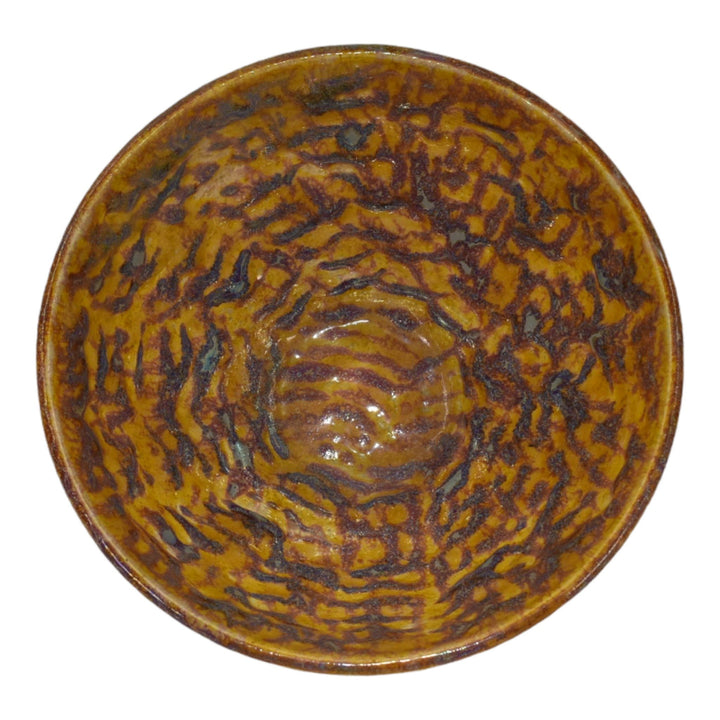 Paul Katrich Studio Pottery Golden Yellow Luster Ceramic Bowl 517 - Just Art Pottery