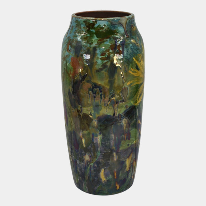 Paul Katrich Studio Art Pottery Sunflower Hand Painted Vase 1675 Follow The Sun