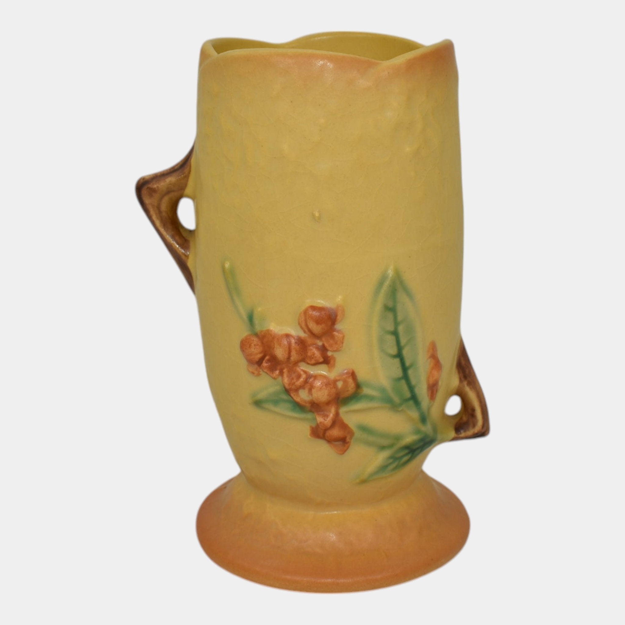 Roseville Bittersweet Yellow 1951 Vintage Art Pottery Ceramic Vase