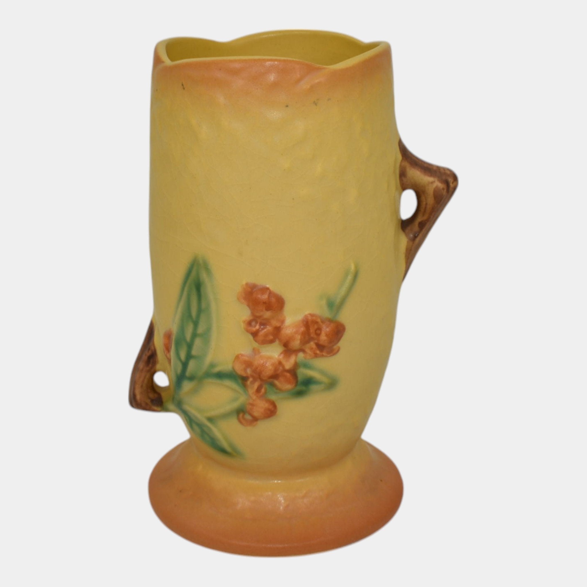 Roseville Bittersweet Yellow 1951 Vintage Art Pottery Ceramic Vase