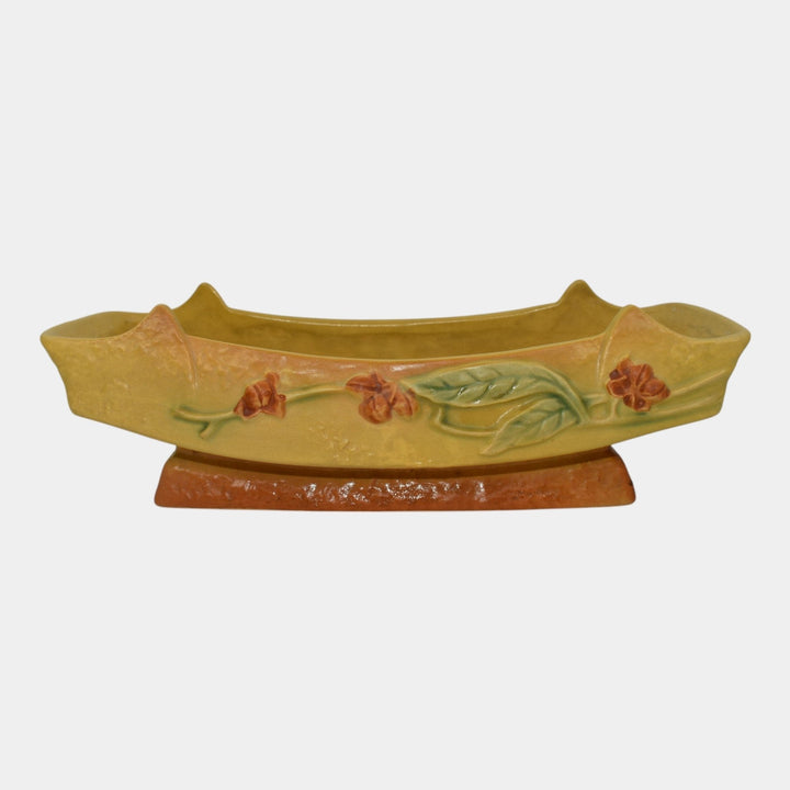 Roseville Bittersweet Yellow 1951 Vintage Art Pottery Console Bowl 828-10