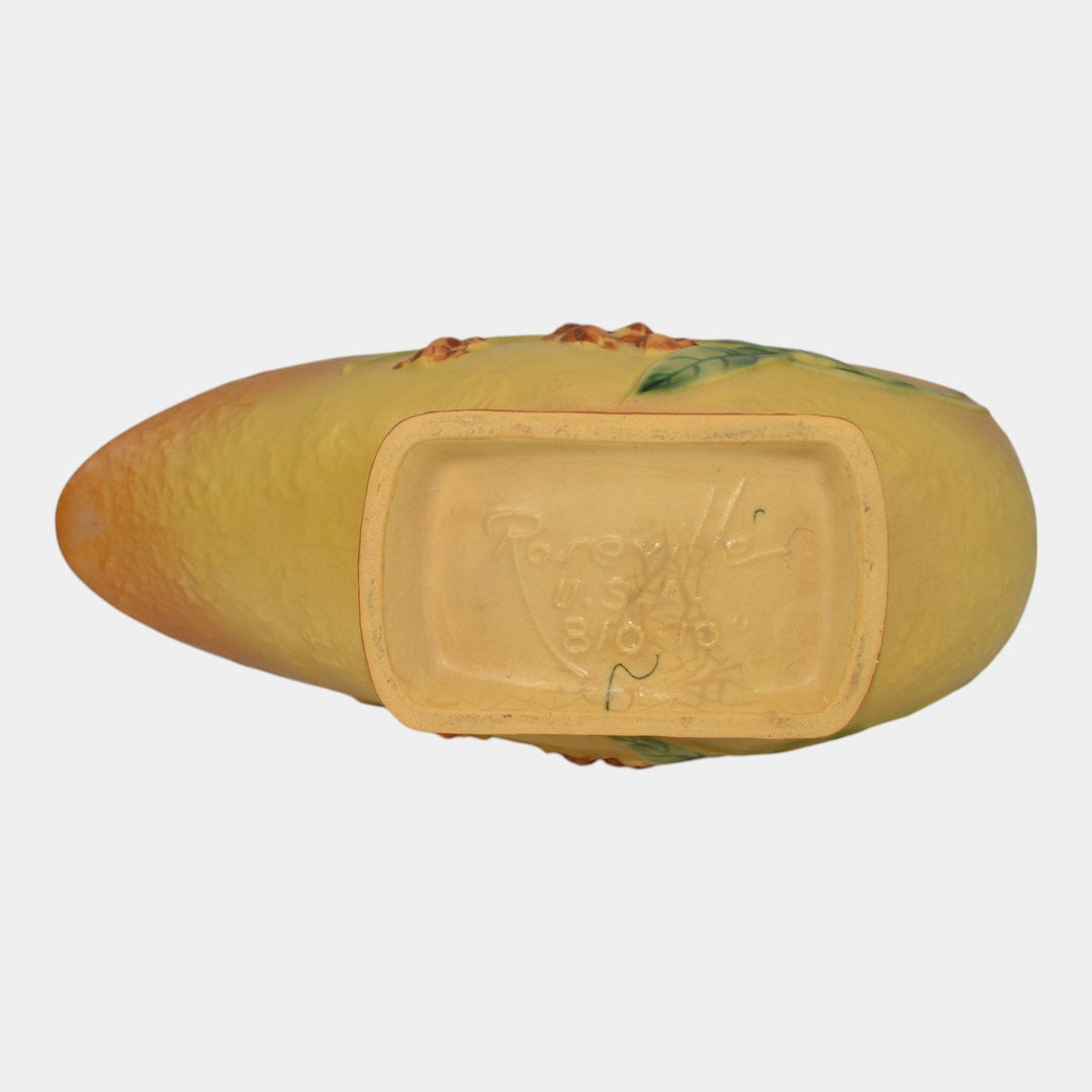 Roseville Bittersweet Yellow 1951 Mid Century Modern Pottery Basket 810-10