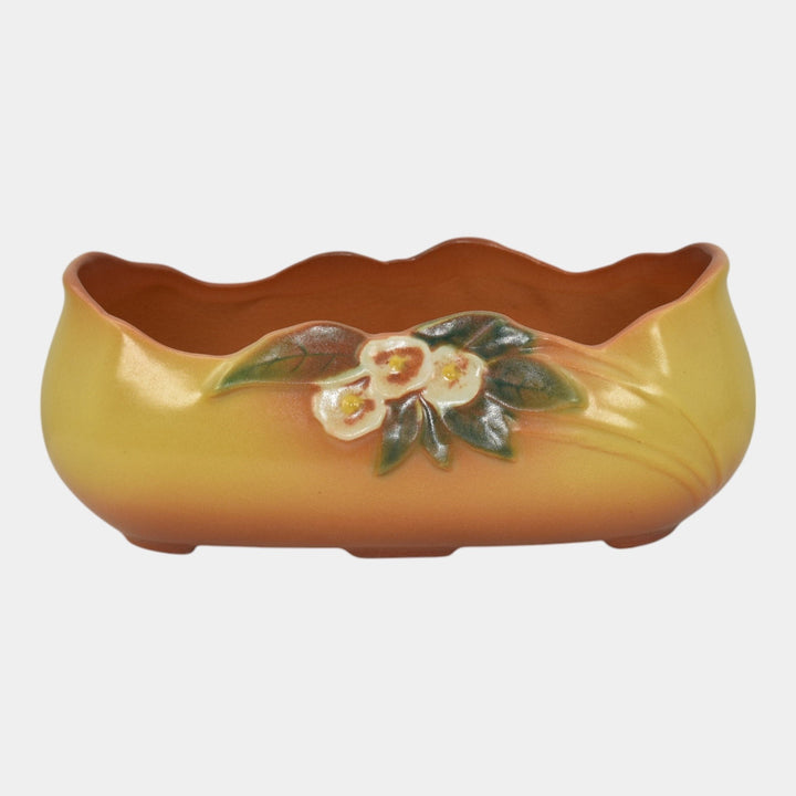 Roseville Mock Orange 1950 Mid Century Modern Art Pottery Yellow Planter 931-8