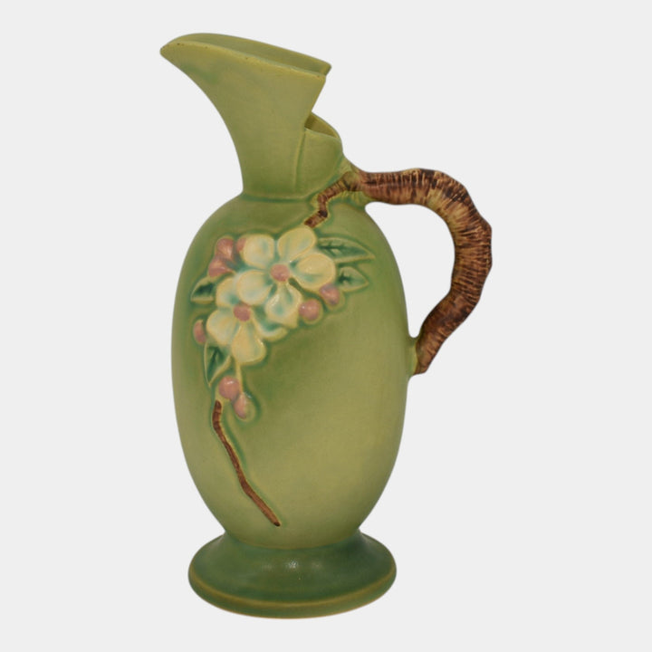 Roseville Apple Blossom Green 1949 Mid Century Modern Pottery Ceramic Ewer 316-8