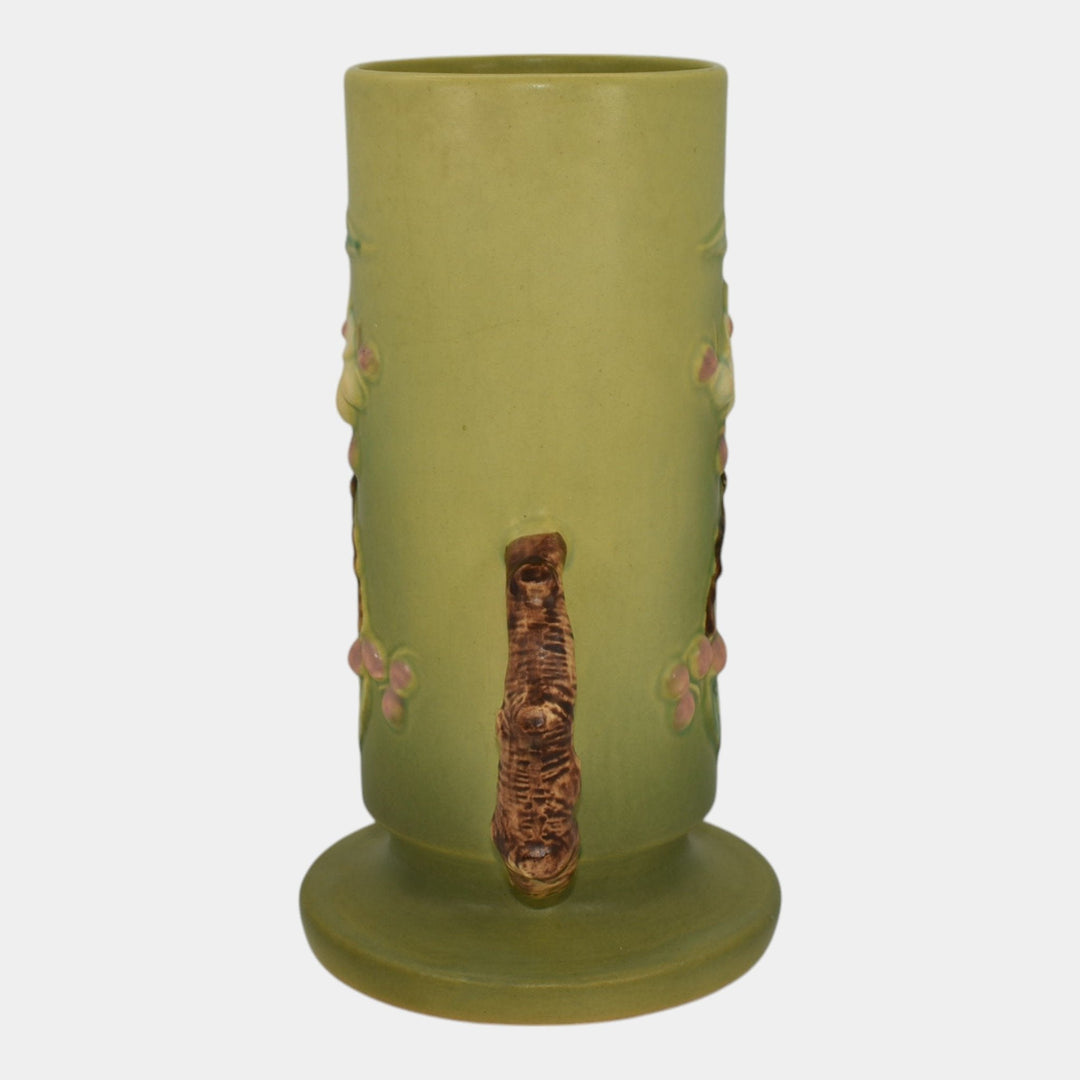 Roseville Apple Blossom Green 1949 Vintage Mid Century Modern Flower Vase 387-9