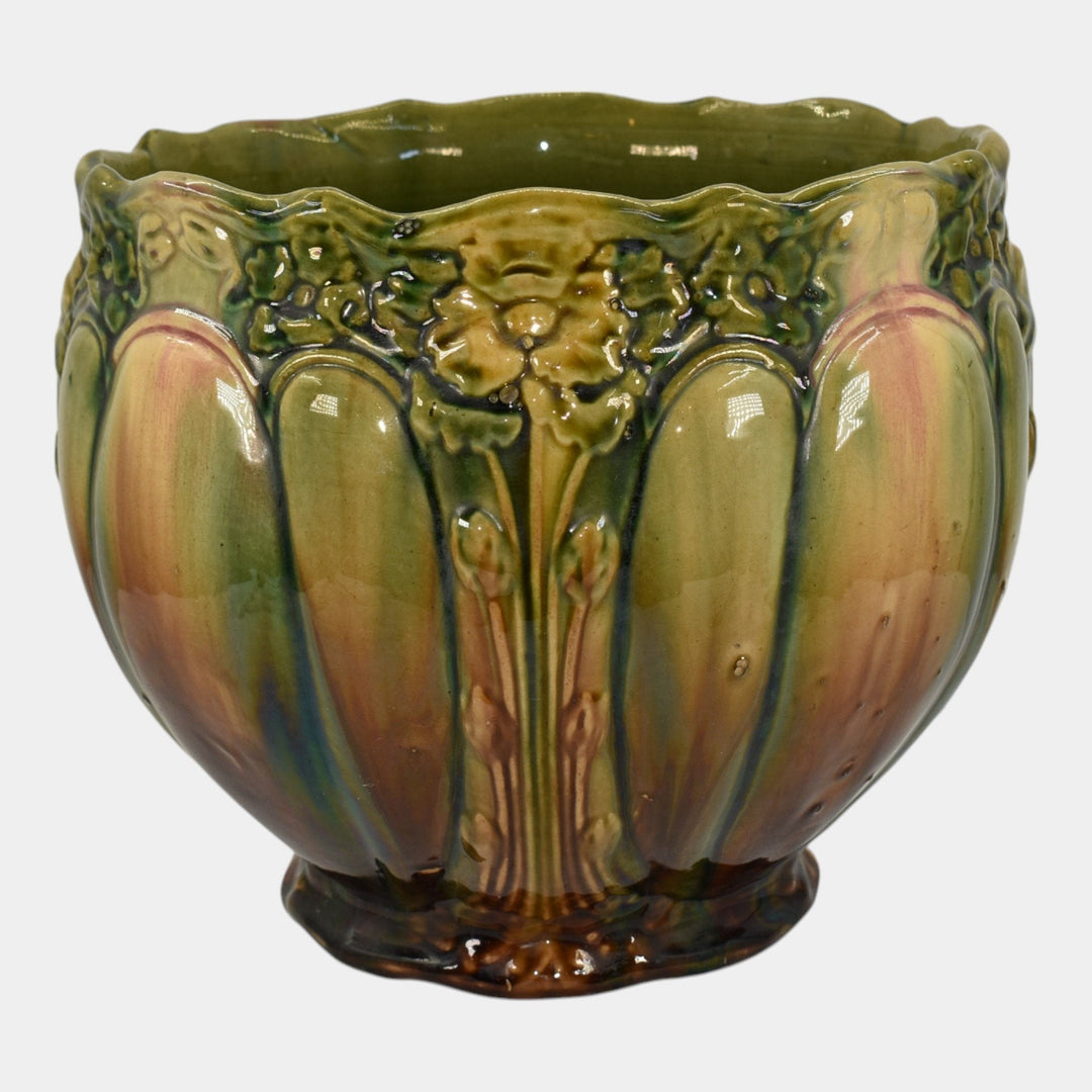Weller American Blended Majolica Vintage Art Pottery Jardiniere Planter - Just Art Pottery