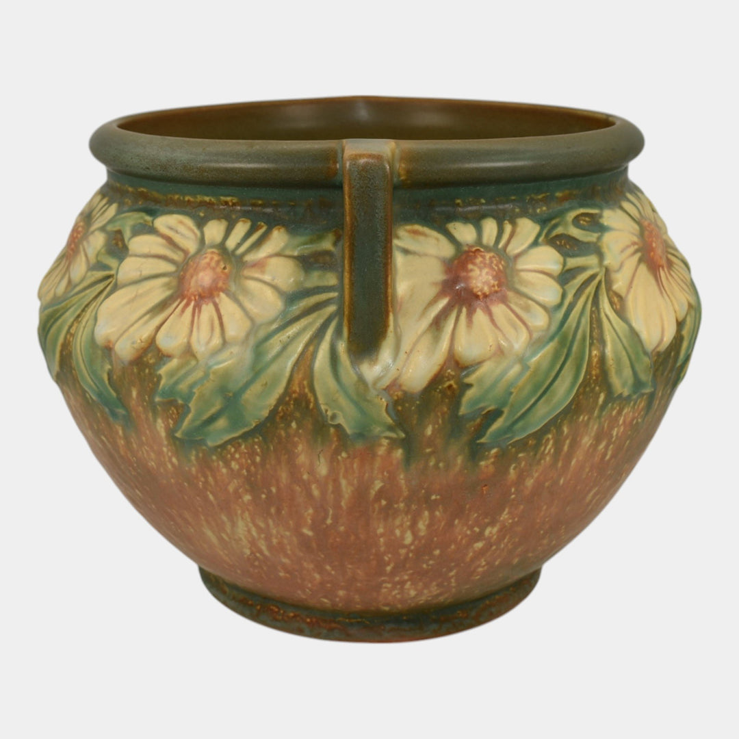 Roseville Dahlrose 1928 Vintage Art Pottery Ceramic Jardiniere Planter 614-8 - Just Art Pottery