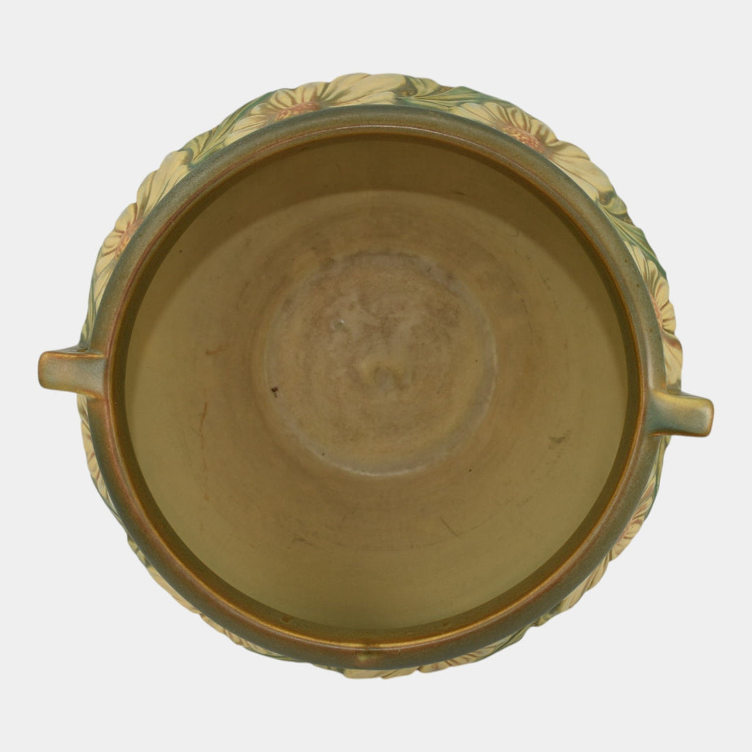 Roseville Dahlrose 1928 Vintage Art Pottery Ceramic Jardiniere Planter 614-8 - Just Art Pottery