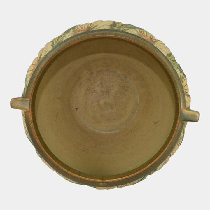 Roseville Dahlrose 1928 Vintage Art Pottery Ceramic Jardiniere Planter 614-8 - Just Art Pottery