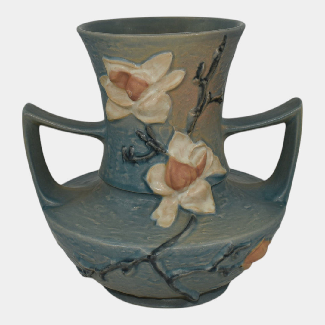 Roseville Magnolia Blue 1943 Vintage Art Pottery Ceramic Vase 93-9 - Just Art Pottery