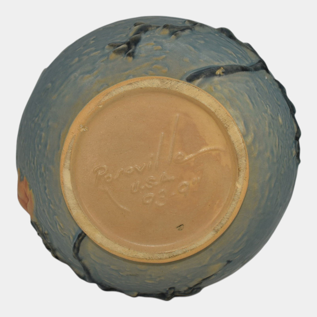 Roseville Magnolia Blue 1943 Vintage Art Pottery Ceramic Vase 93-9 - Just Art Pottery