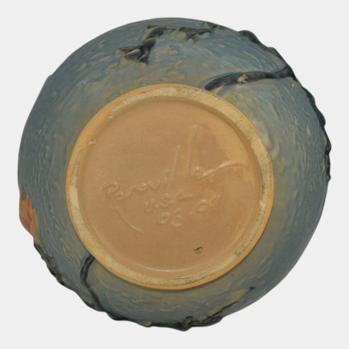 Roseville Magnolia Blue 1943 Vintage Art Pottery Ceramic Vase 93-9 - Just Art Pottery